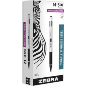 Mechanical Pencils, Stainless Steel Barrel, 0.7mm Medium Point, Refillable, 12 Count