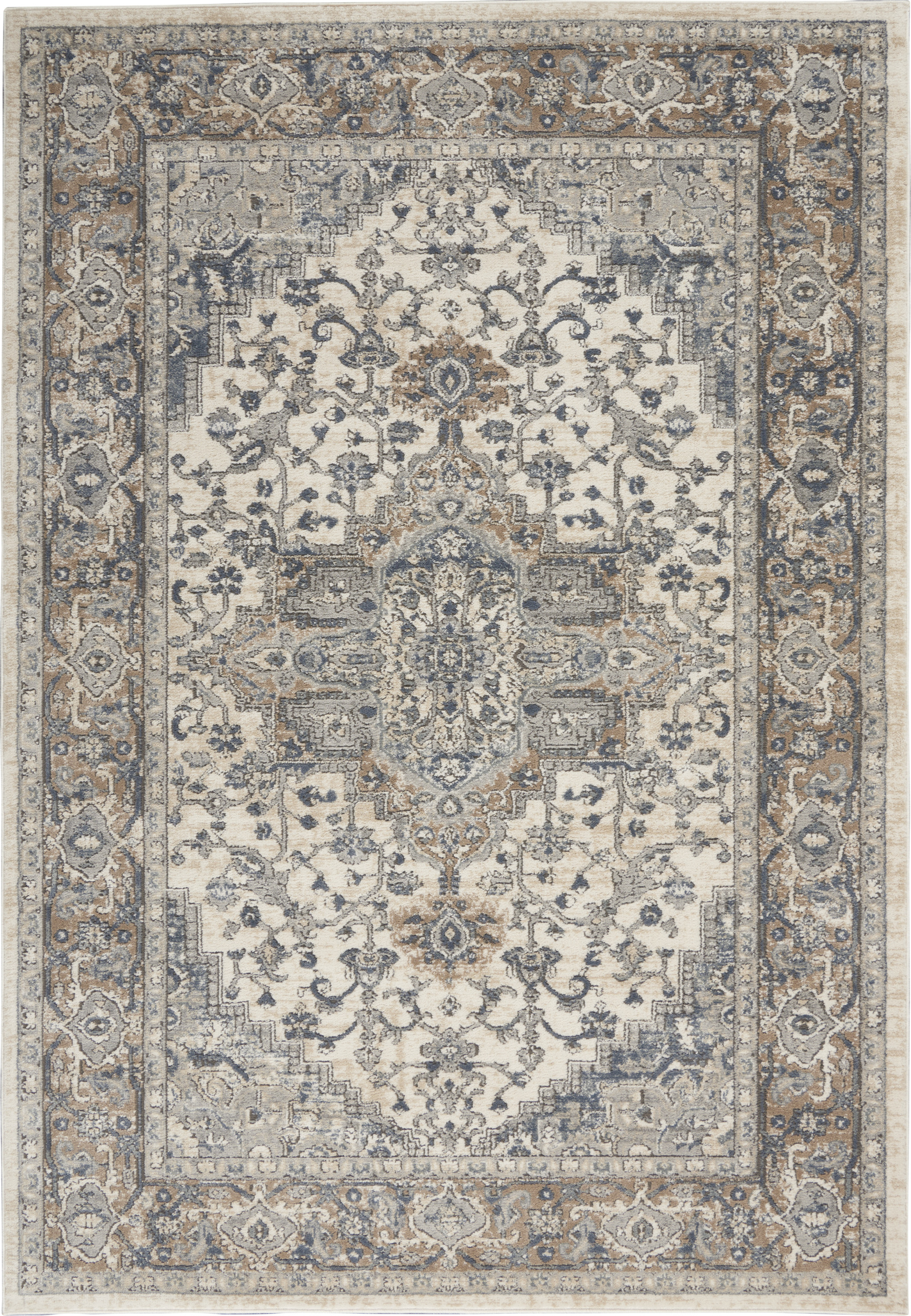 Nourison Quarry 6' x 9' Ivory Grey Farmhouse Indoor Rug