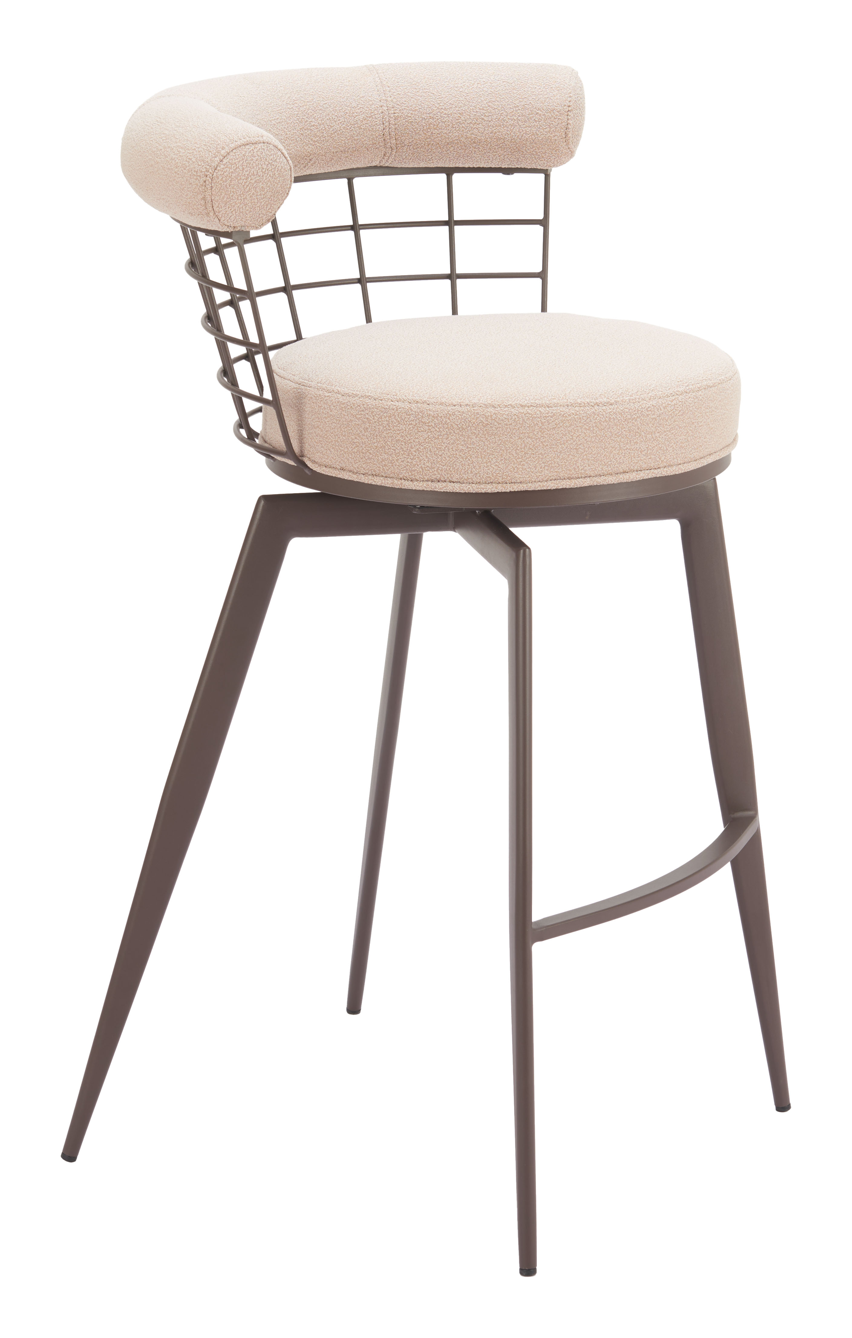 Saku Swivel Barstool Beige & Brown product image