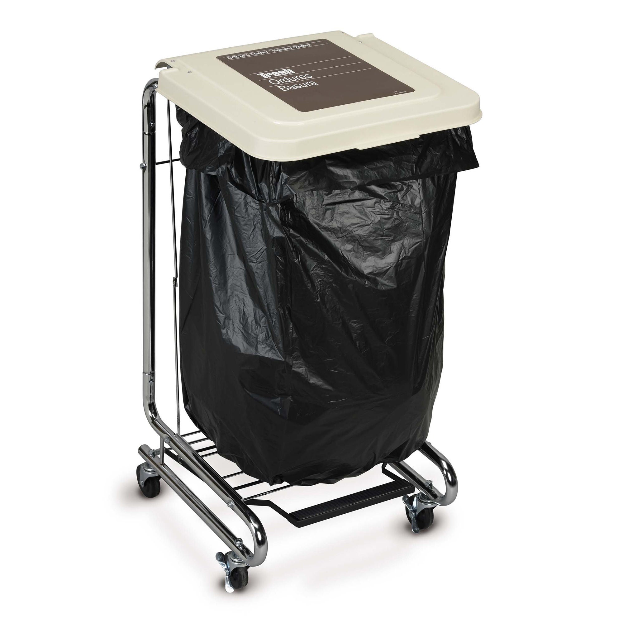 Hamper Stand Premier Rolling Square 30 to 3 gal. Foot Pedal Self-Closing Lid