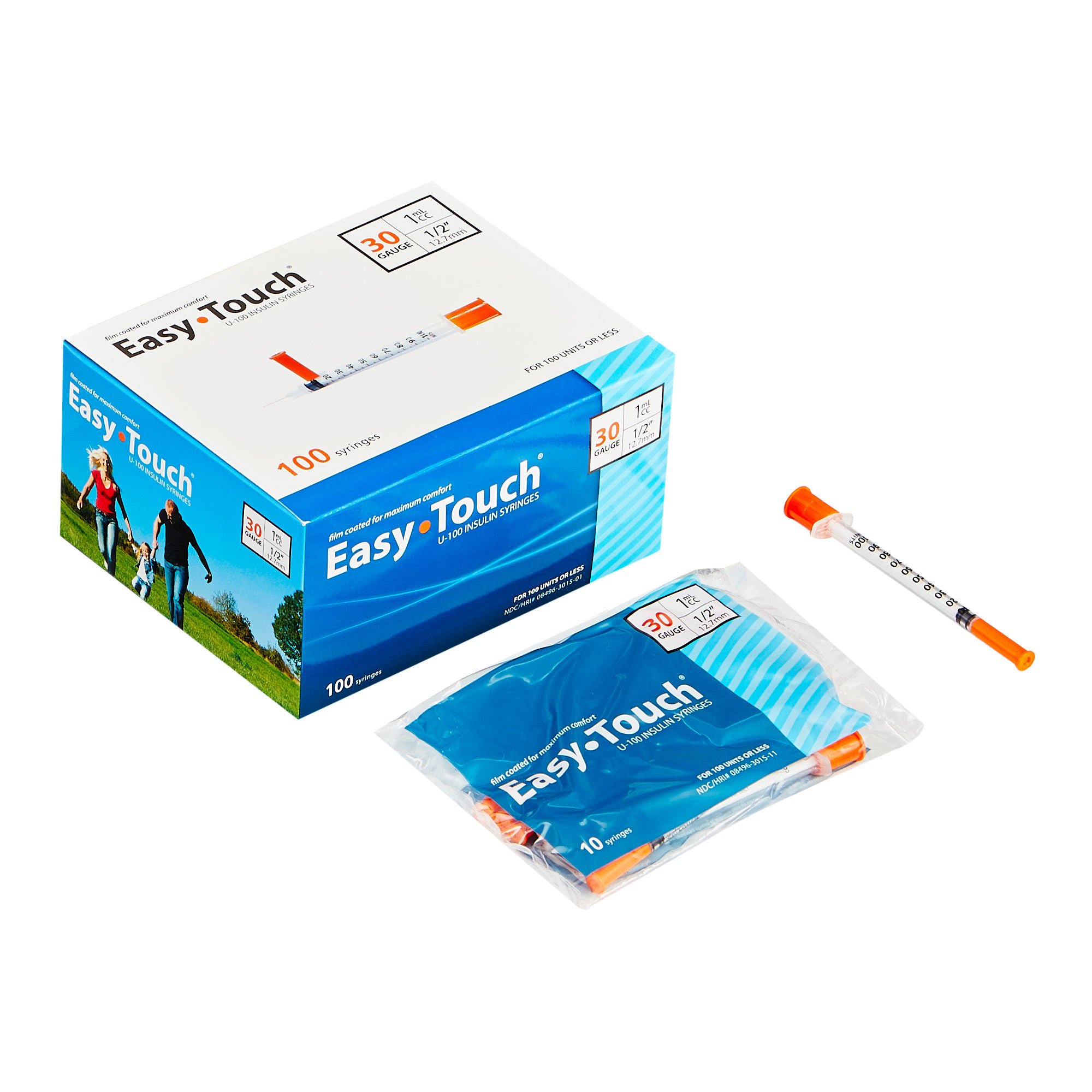 MHC Medical SYRINGE/NDL, EASY TOUCH 1CC 30GX1/2" (100/BX 5BX/CS)