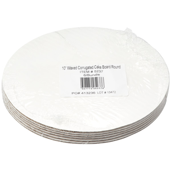 10" Round Waxed Corrugated Cake Board