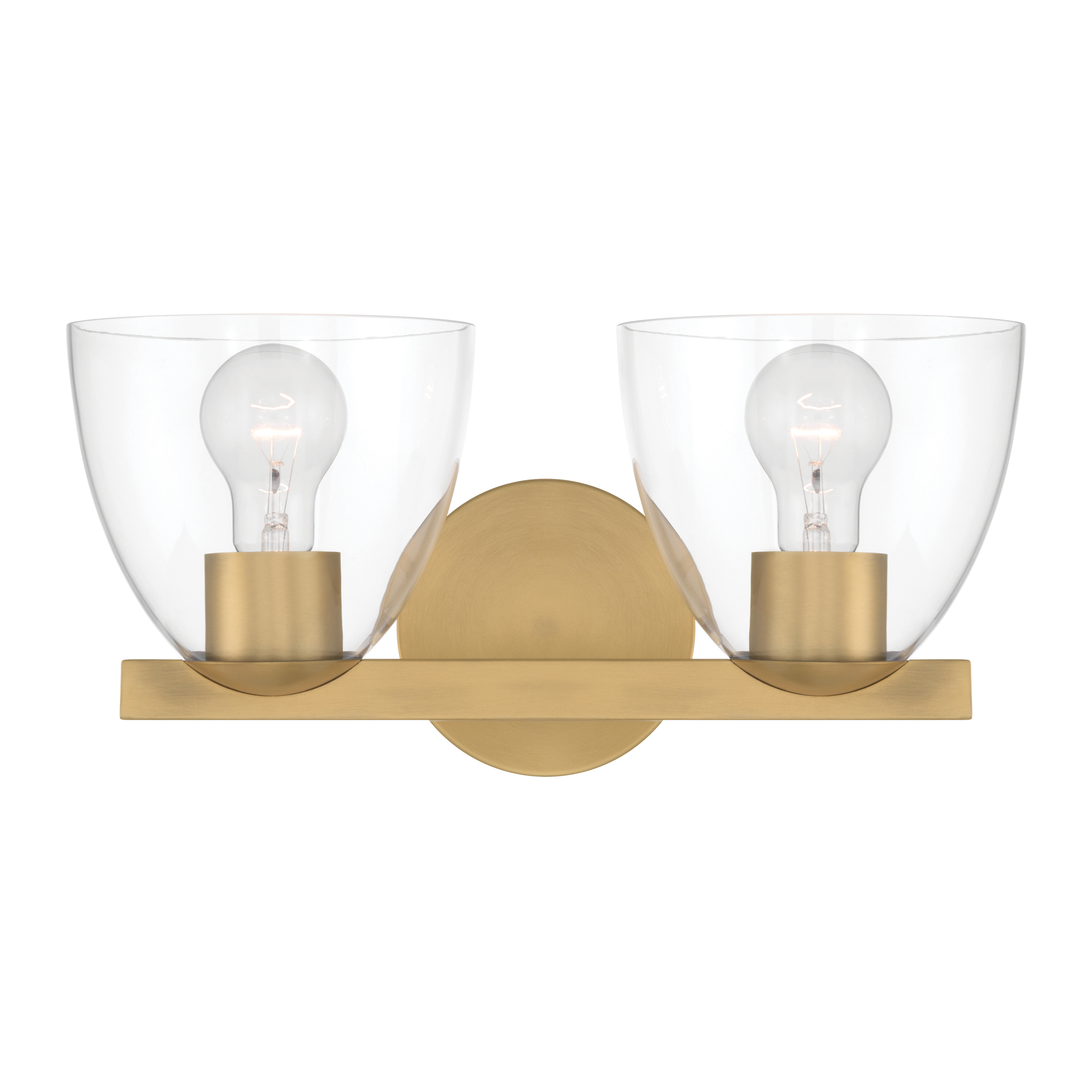 2-Light Vanity - Legacy Brass with Clear Glass - alternate view