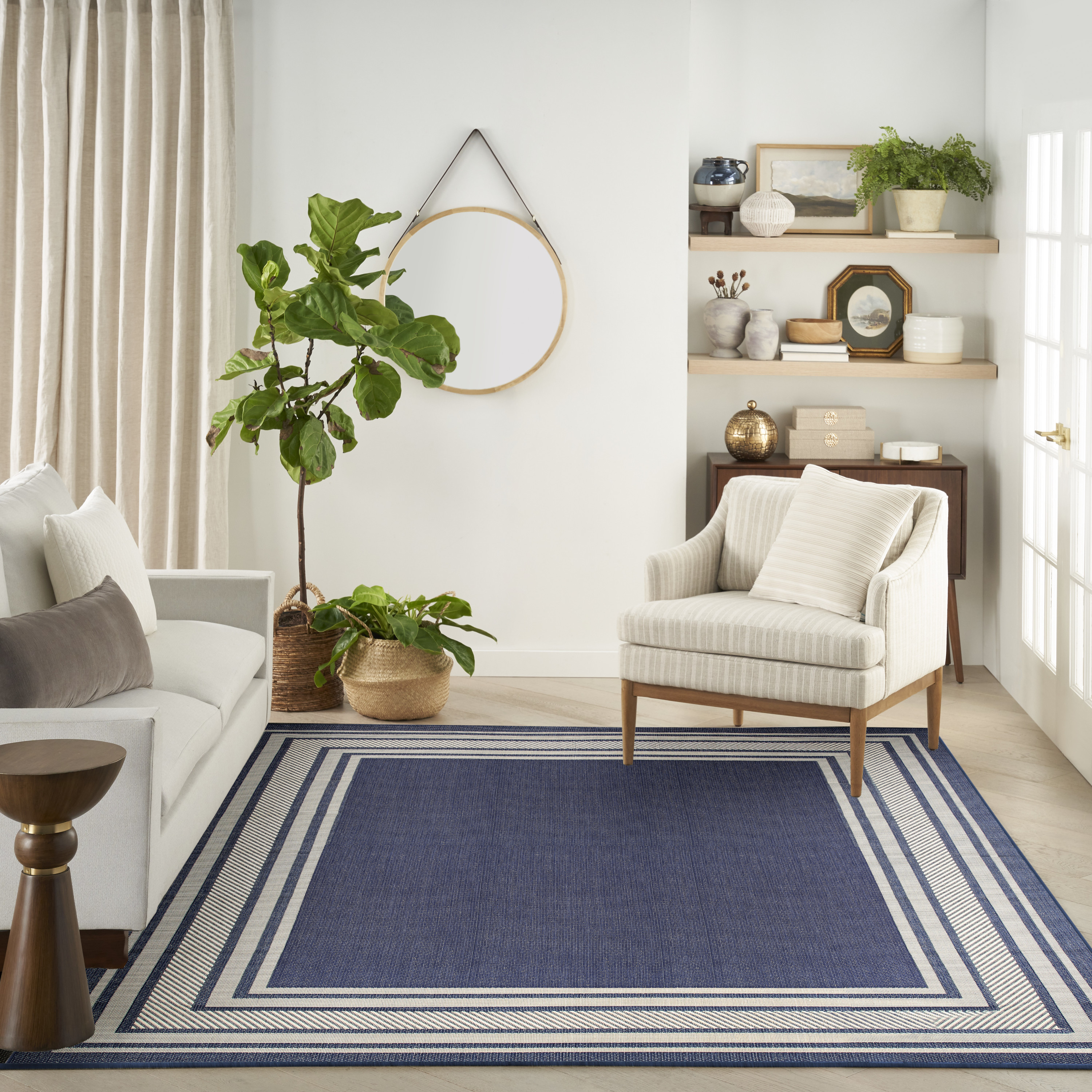 Nourison Horizon Indoor/Outdoor 9' x 12' Navy Modern Rug
