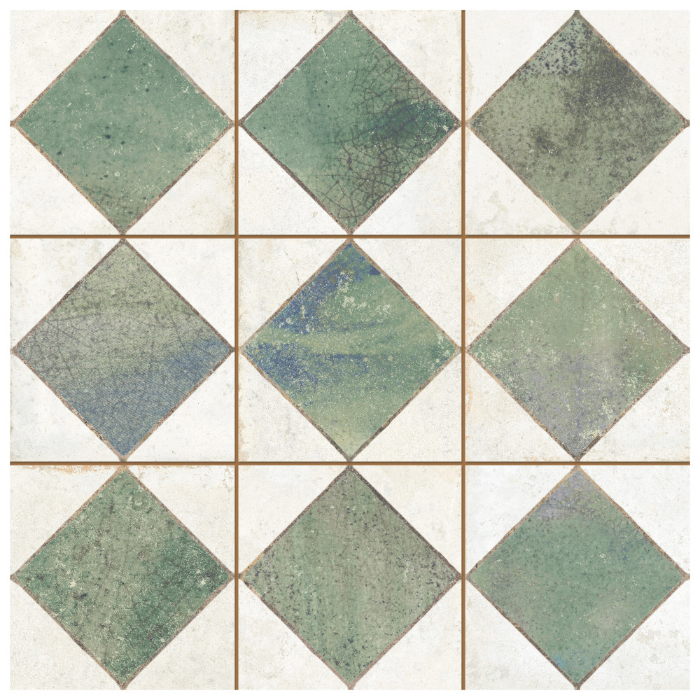 Kings Arles Green 13 in. x 13 in. Ceramic Floor and Wall Tile