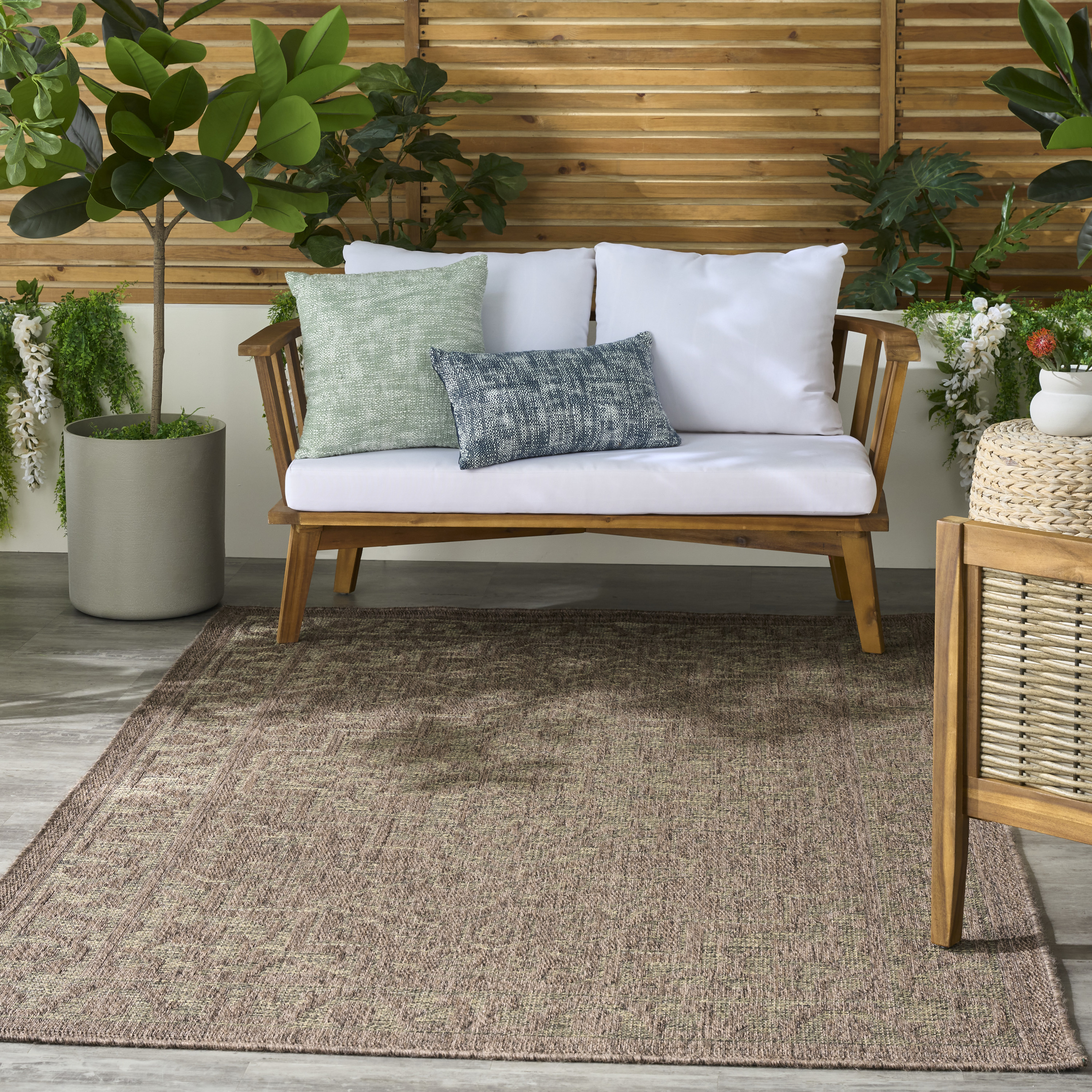 Nourison Tulum 6' x 9' Brown Outdoor Rug