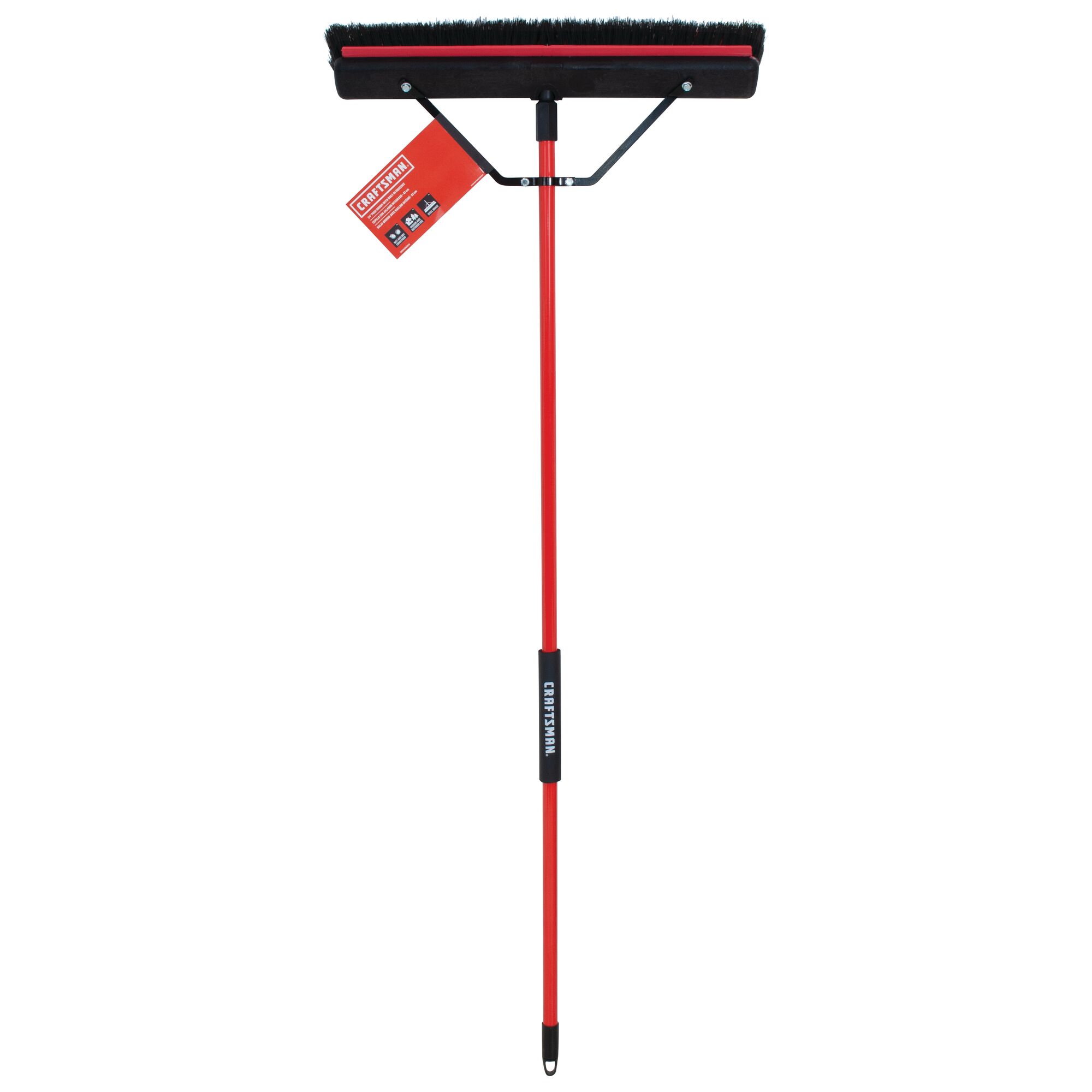 Profile of 24 inch push broom with built in squeegee.