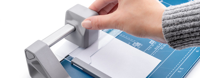 Dahle Personal Rotary Trimmers are self-sharpening, precise, and ideal for trimming paper and photographs.