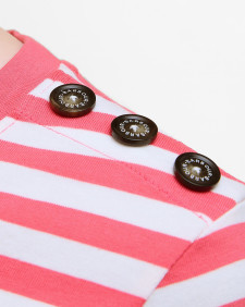 Ferryside Striped T-Shirt Pink Punch/Cloud