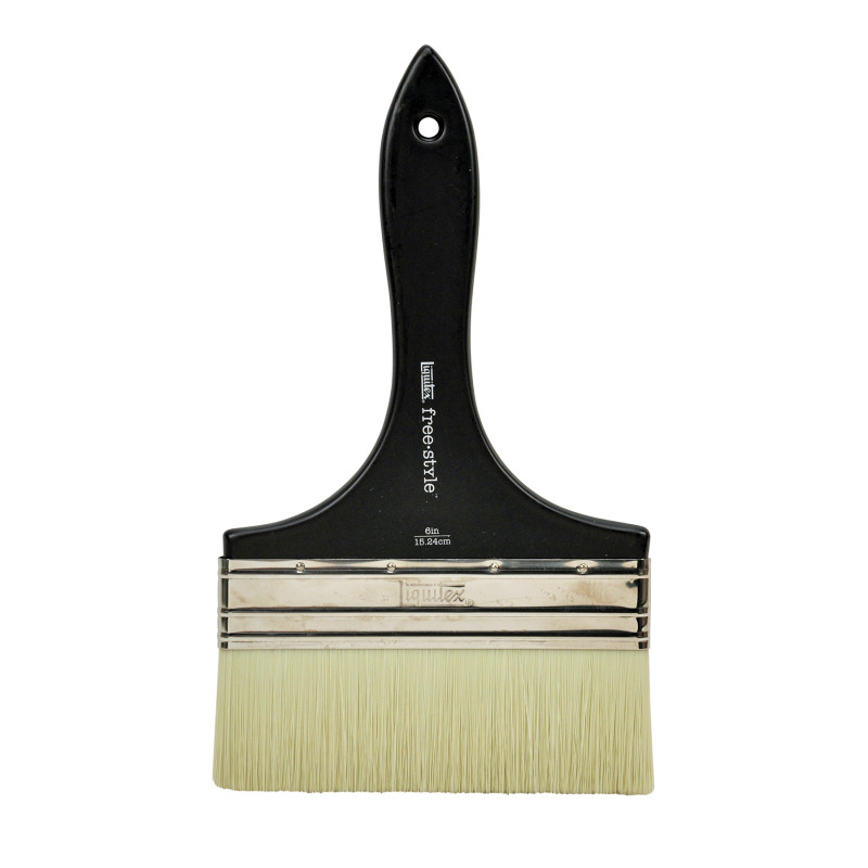 Free-Style Large Scale Broad Flat/Varnish Short Handle Brush, 6"