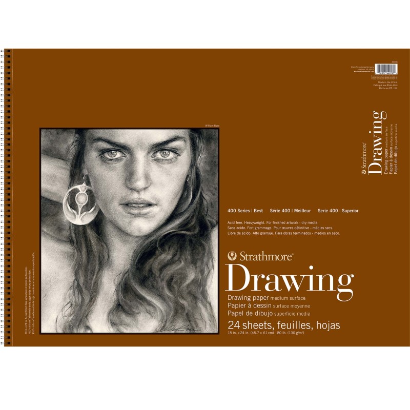 400 Series Drawing Paper Pad, 24 Sheet, 18x24 inch, 1 Count