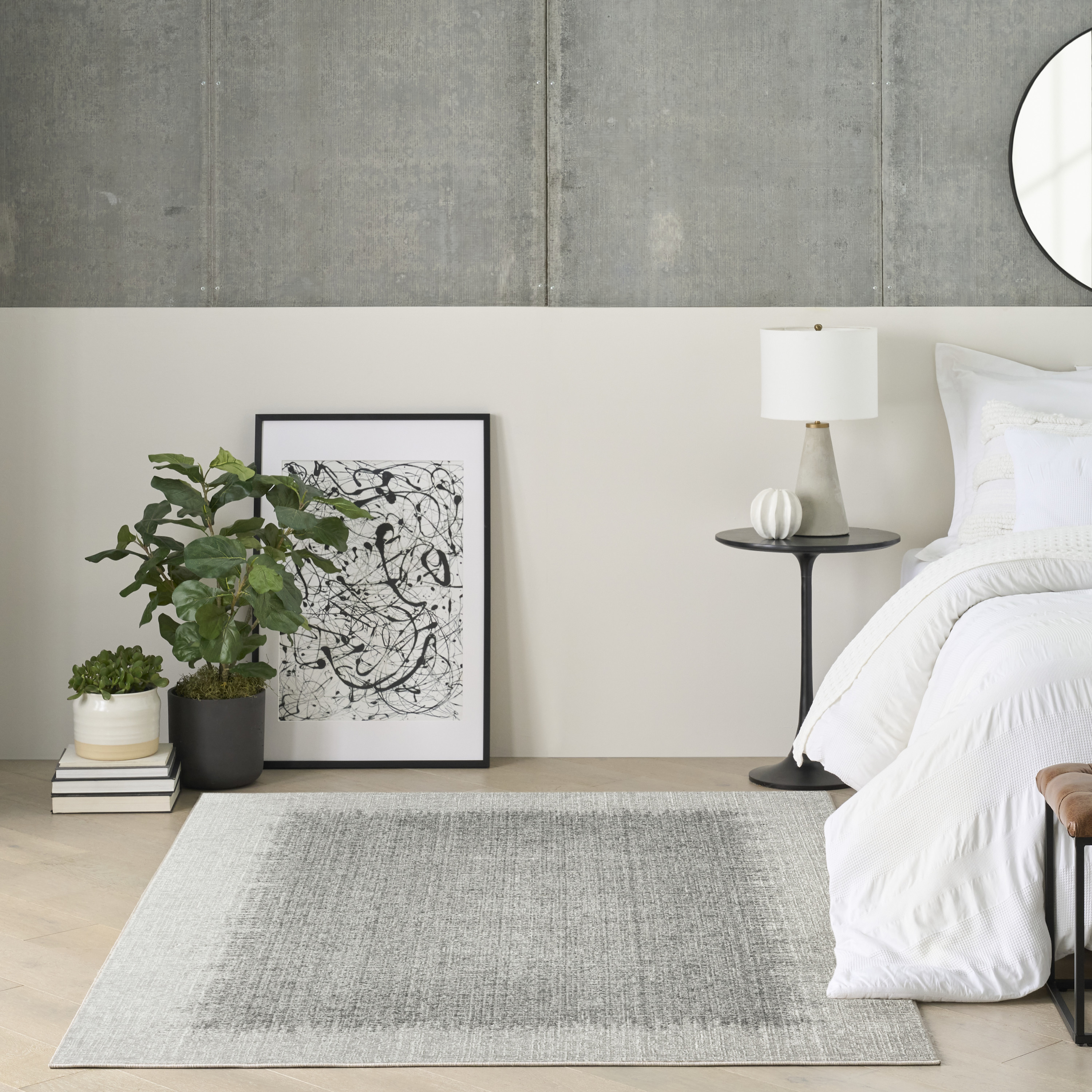 DKNY Grand Street 6' x 9' Light Grey Modern Indoor Rug