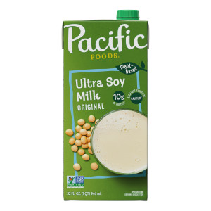 Pacific Foods® Original Ultra Soy Milk, Plant Based Milk, 32 oz Carton (12 Pack)