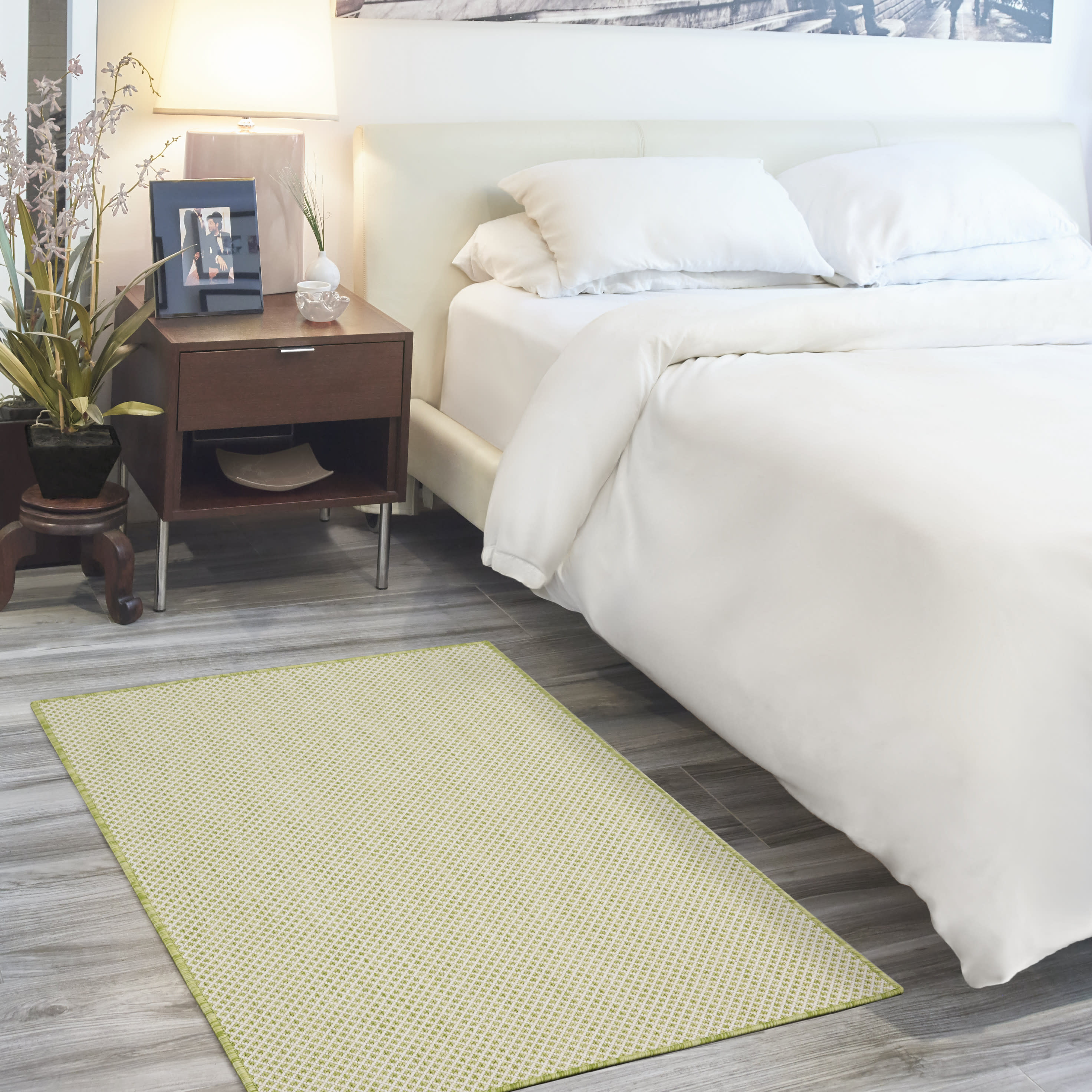 Nourison Courtyard 3' x 5' Ivory Green Modern Rug