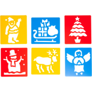 Christmas Stencils, Plastic, 6 Count