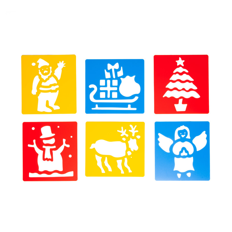 Christmas Stencils, Plastic, 6 Count
