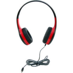 On-Ear Headphones with 3.5mm Plug, Red & Black
