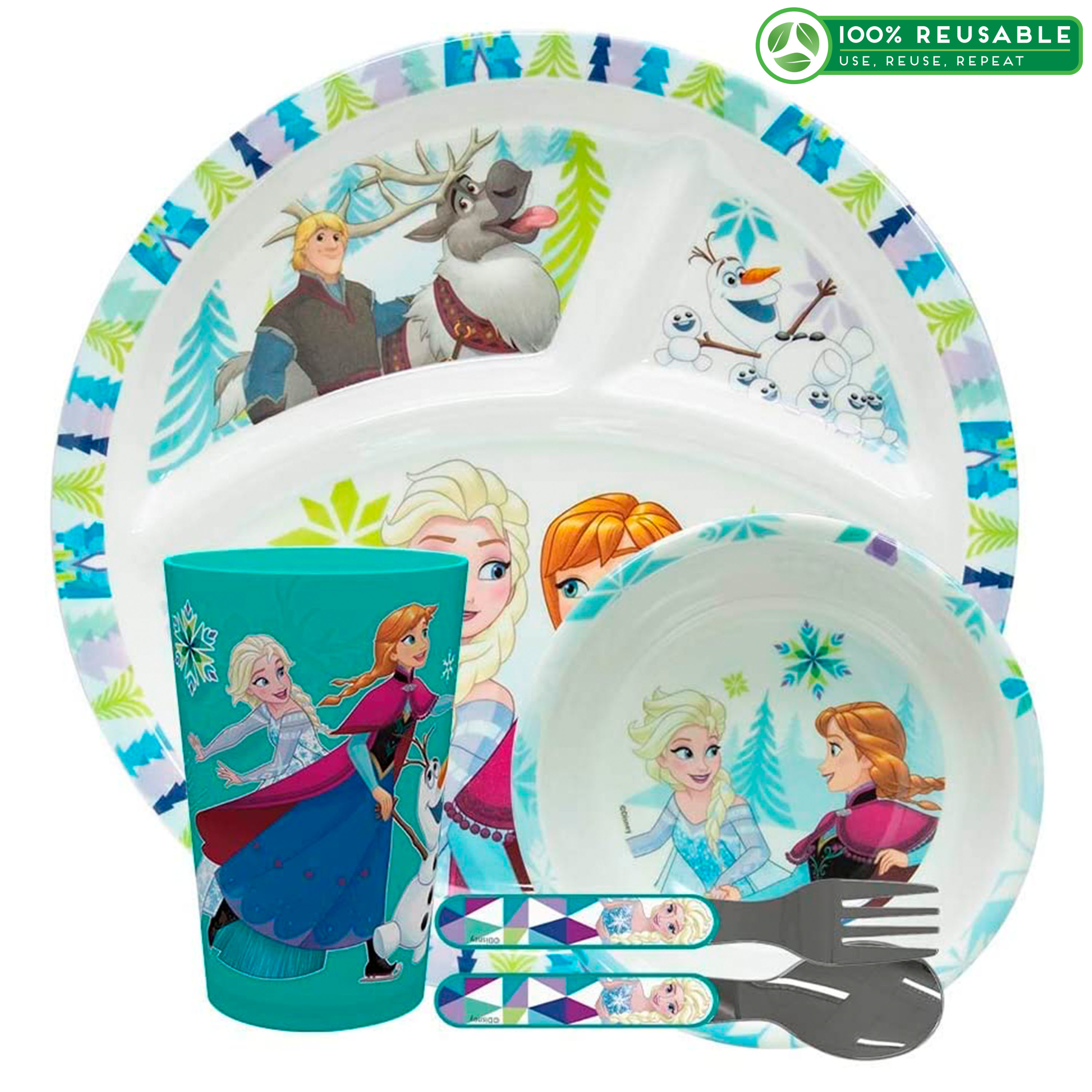 Disney Frozen Dinnerware Set, Anna and Elsa, 5-piece set slideshow image 1 Disney Frozen Dinnerware Set, Anna and Elsa, 5-piece set slideshow image 1