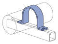 P2558 Series Pipe Strap Steel 2 in. Pipe 7/16 in. Hole 1000 lb. Capacity Hot-Dip Galvanized 5-3/4 in. L