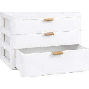 3-Drawer Desktop Organizer with Gold Handles