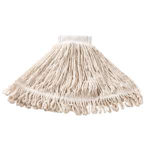 Rubbermaid Commercial, Super Stitch, Blend Looped-End Wet Mop Head with 5" Headband, 20 oz, White
