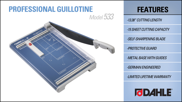 Dahle 533 Professional Guillotine Trimmer InfoGraphic