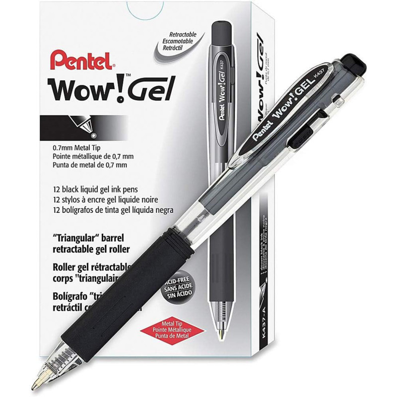 WOW!™ Gel Pen, Black, Pack of 24
