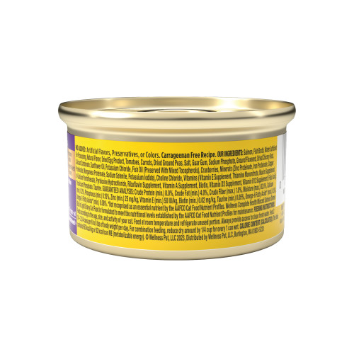 Wellness Complete Health Minced Minced Salmon Entree back packaging