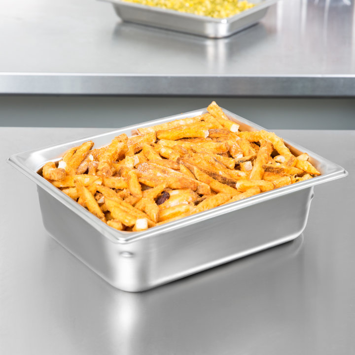 Half-size 4-inch-deep Super Pan 3® stainless steel steam table pan
