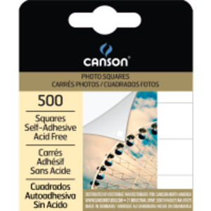 Self-Adhesive Photo Squares, Transparent, 500-Count Dispenser