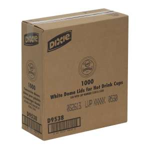 Dixie, Dome Hot Drink Lids, Fits 8 oz Cups, Plastic, White,