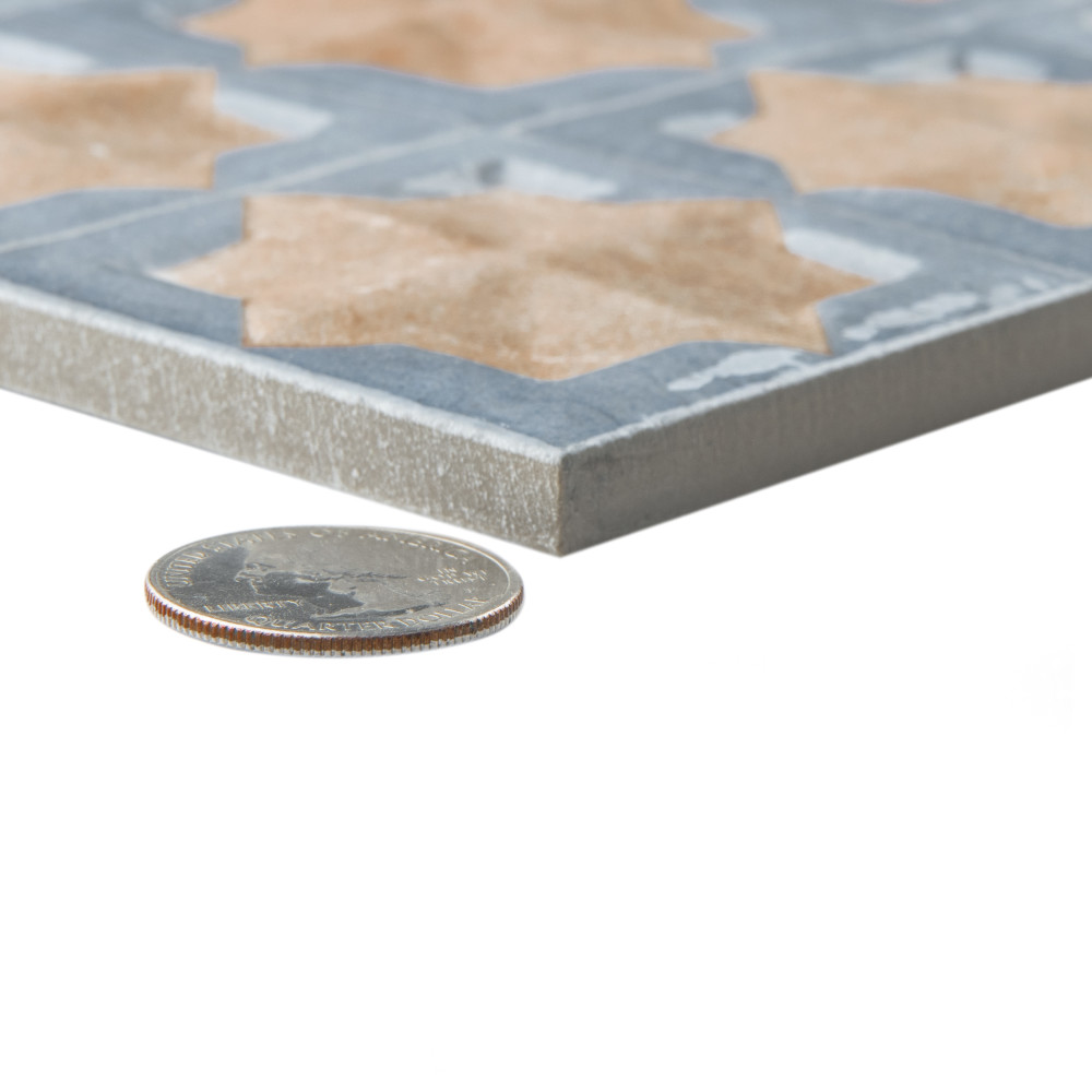 Tetuan Astre Cotto Blue 12-1/8 in. x 21-7/8 in. Porcelain Wall Tile