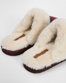 Claudia Tartan Mule Slippers Winterberry Tartan