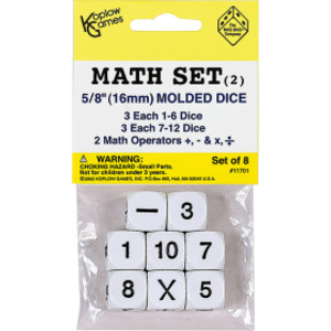 Whole Number Dice, Set of 8