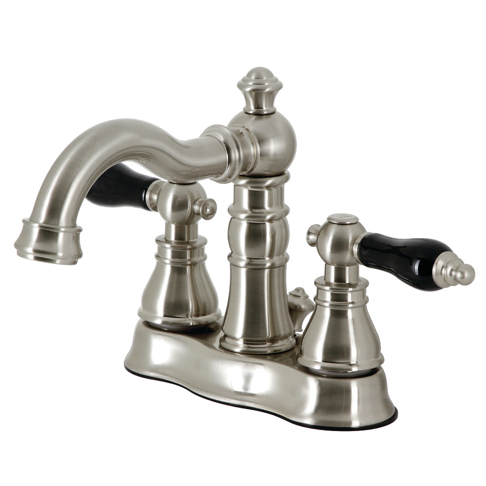 Double-Handle 4" Centerset Bathroom Faucet with Brass Pop-Up, Brushed Nickel with 5 Finish Options