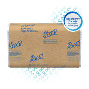 KIM01510, Kimberly Clark, Scott Essential, Folded Towel, C-Fold, 1 ply, White