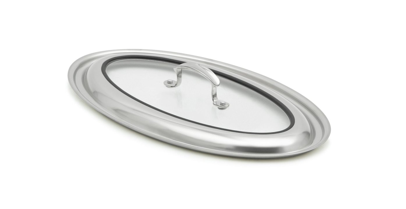 Miramar® glass lid for 16-inch oval au gratin food pan