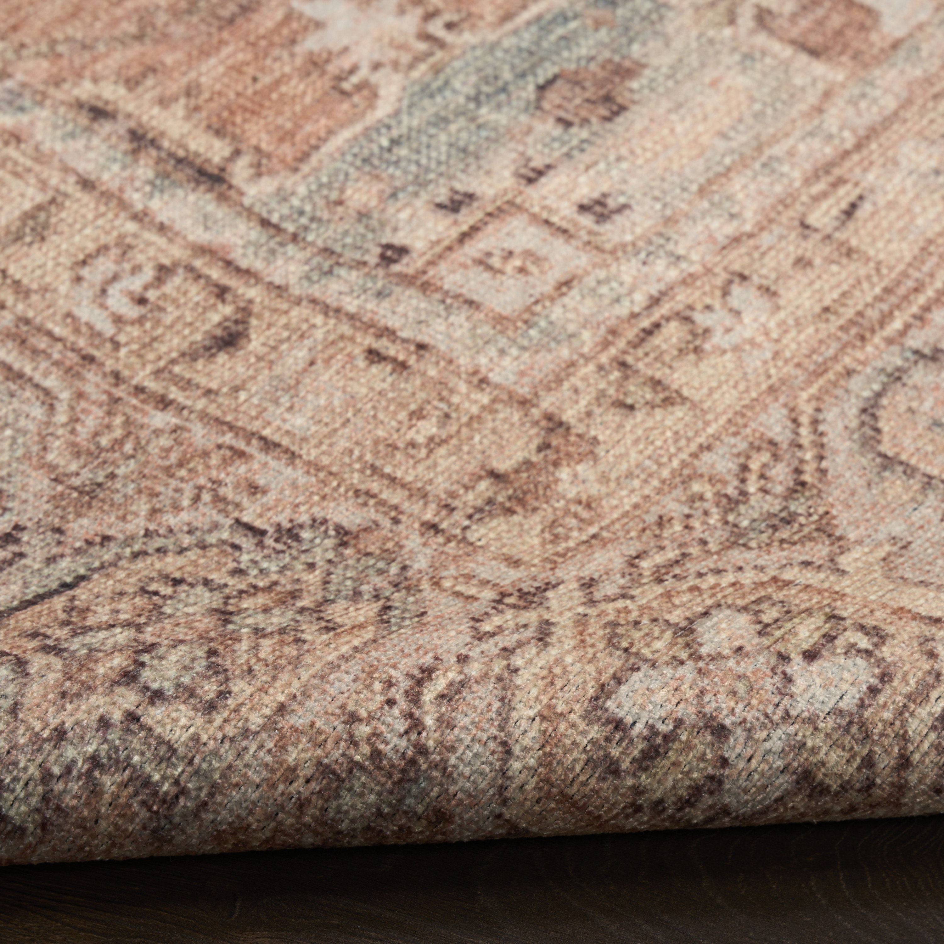 Nourison Vintage Washables 7'10" x 9'10" Coral Mint Vintage Indoor Rug