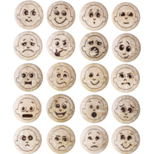 Coconut Shell Emotion Disks, 20 Pieces