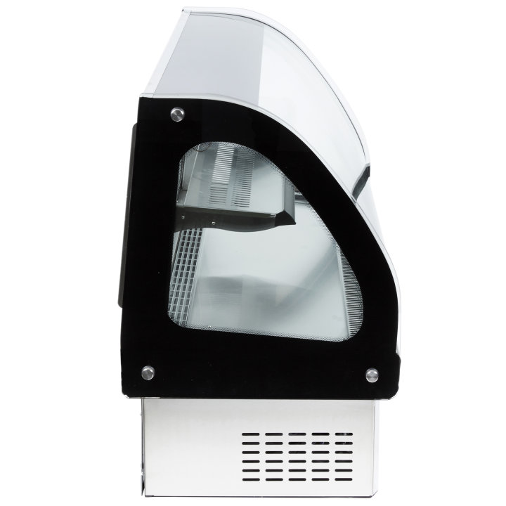 48-inch-wide 120-volt curved front Cayenne® refrigerated drop-in display case with rear access
