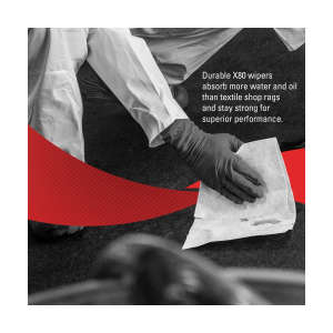 KIM41026, Kimberly Clark, WypAll  PowerClean X80 Heavy Duty, 1/4 Fold, 12.00"x12.50", Hydroentangled, Industrial Wipers, White