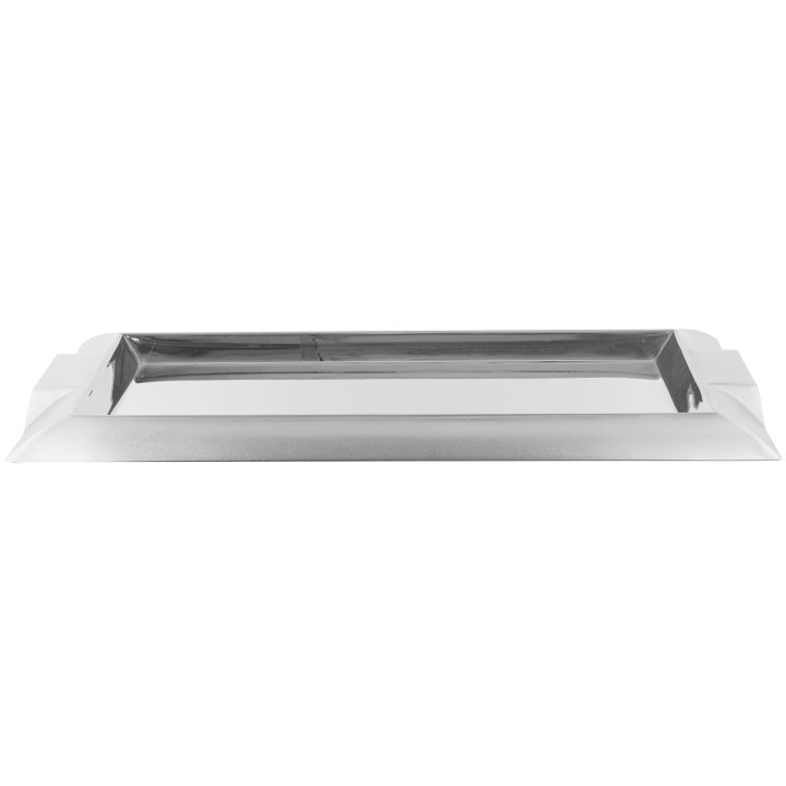 Medium rectangular stainless steel serving tray