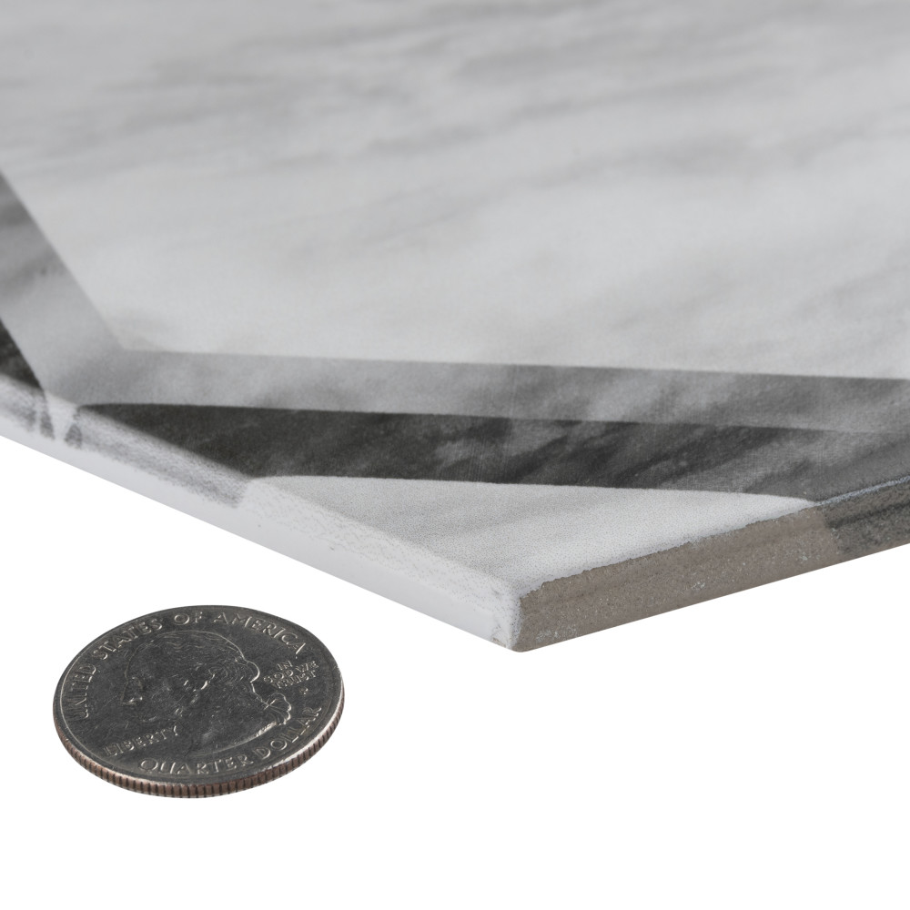 Classico Bardiglio Hex Dimension Light 7 in. x 8 in. Porcelain Floor and Wall Tile