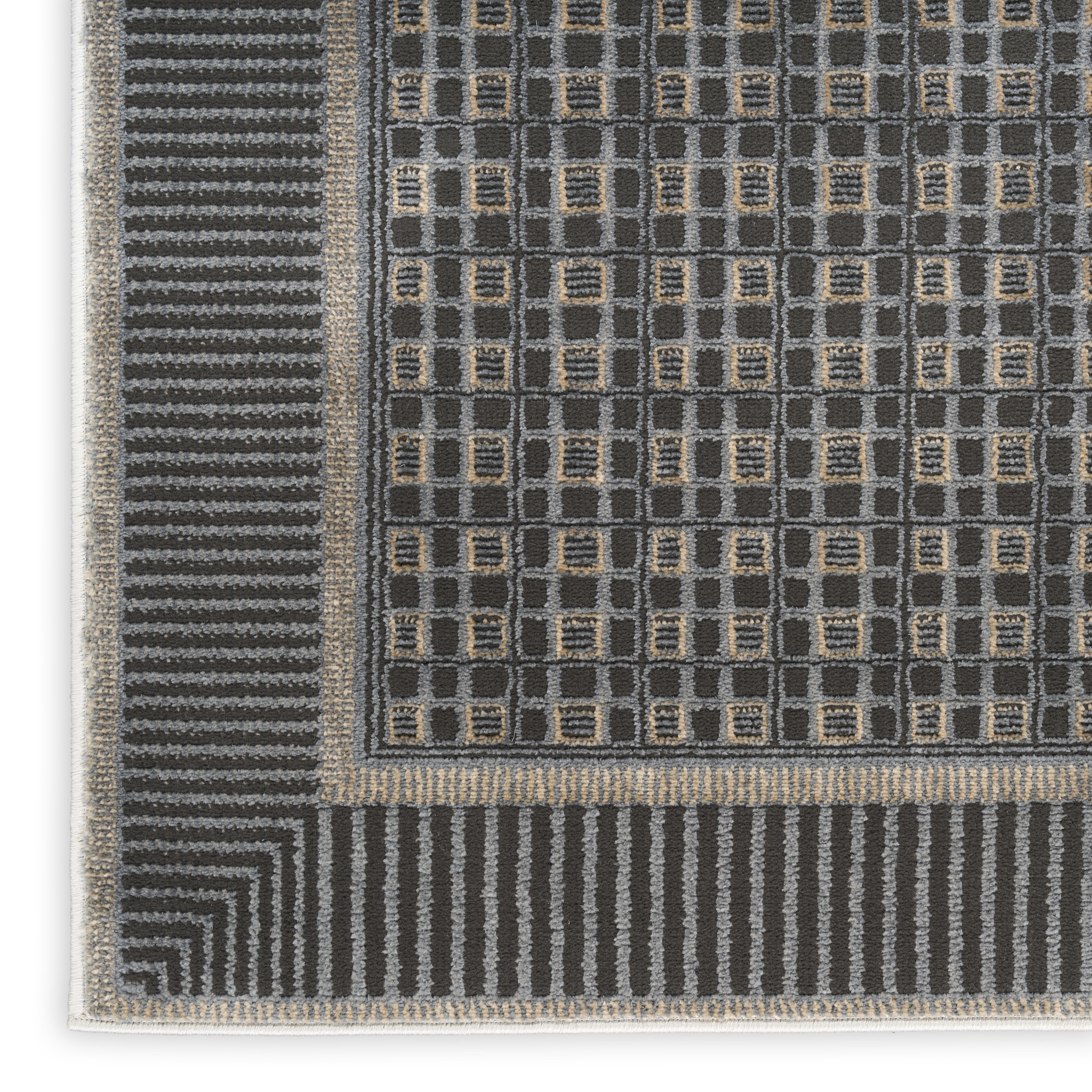 Nourison Nordic 6' x 9' Black Taupe Art Deco Indoor Rug