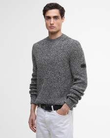 Maglione girocollo Declan in filato ritorto Black