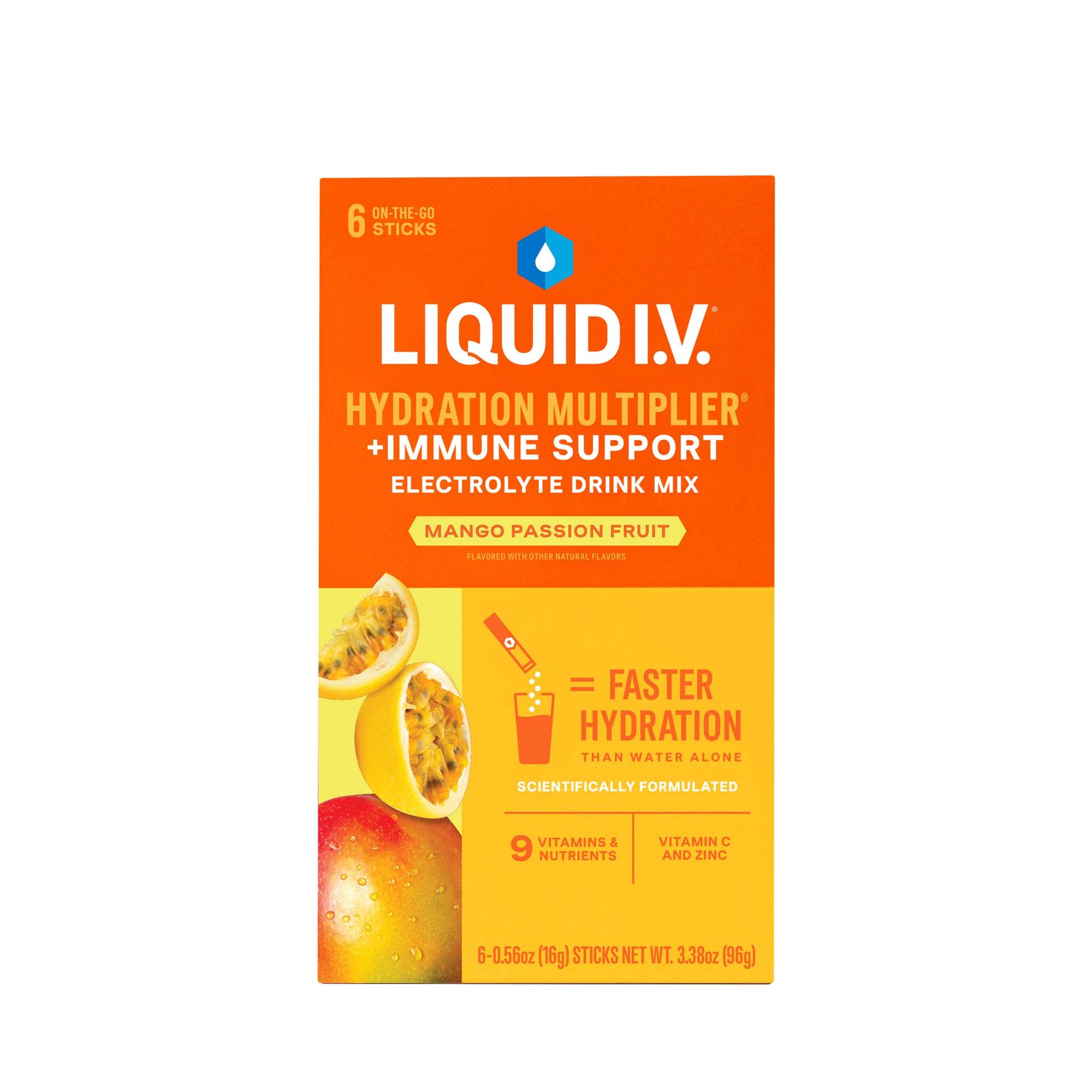 The LIV Group Inc LIQUID IV, PDR IMMUNE SUPPORT MANGO PASNFRUT (6/PK 12PK/CS)