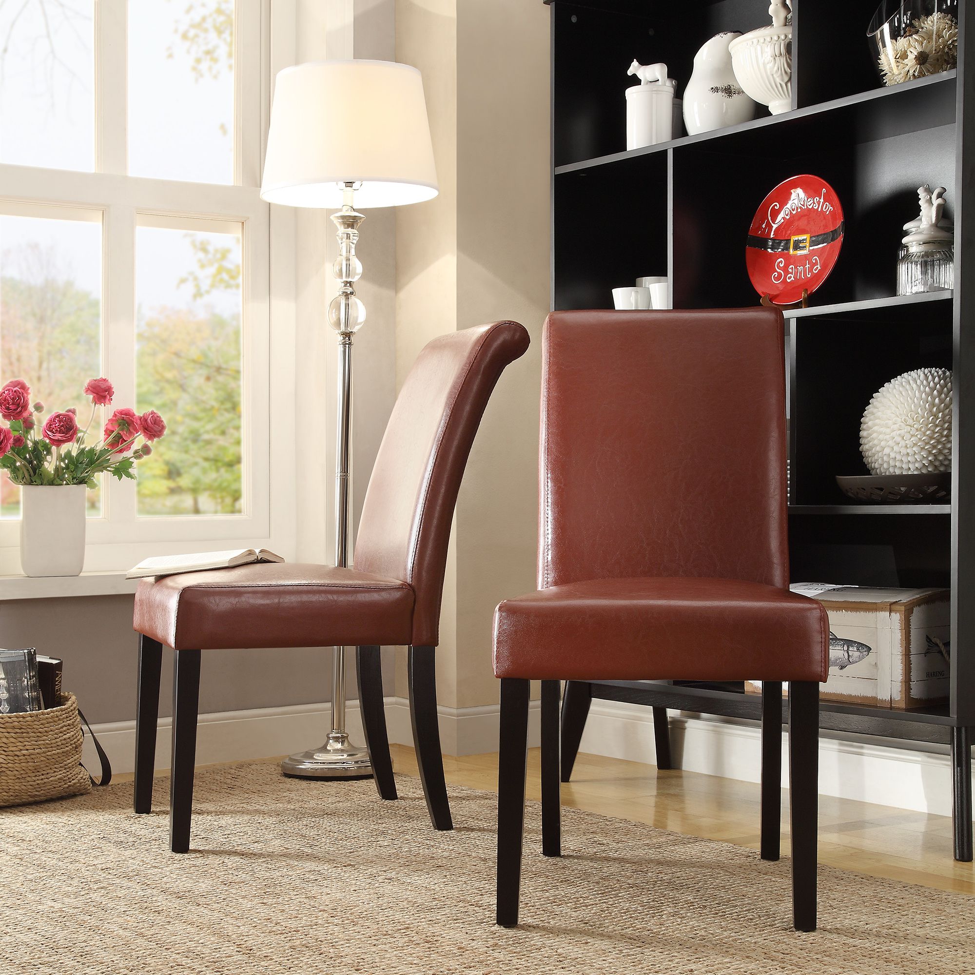 Faux Leather Upholstered Dining Chair (Set of 2)