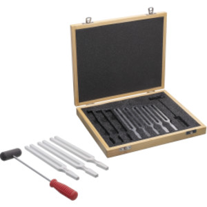 Tuning Forks With Hammer, Aluminum, Set of 8