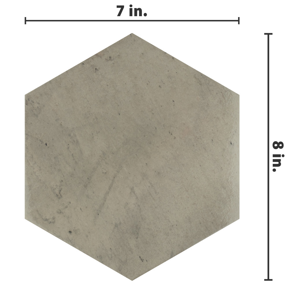 Capri Hex Fumo 7 in. x 8 in. Porcelain Floor and Wall Tile