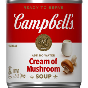 Campbell’s Ready to Serve Cream of Mushroom Soup, 7.25 Ounce Cans, 24-Pack